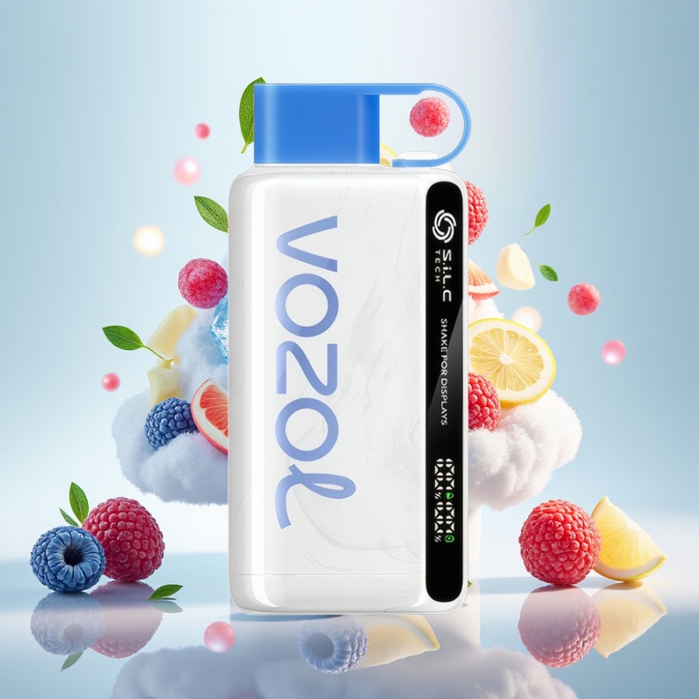 فوازول ستار Vozol Star 9000/12000 فايب مع نكهة التوت الأزرق المثلج، شحن أسرع ٣٠٪، تقنية S.i.L.C