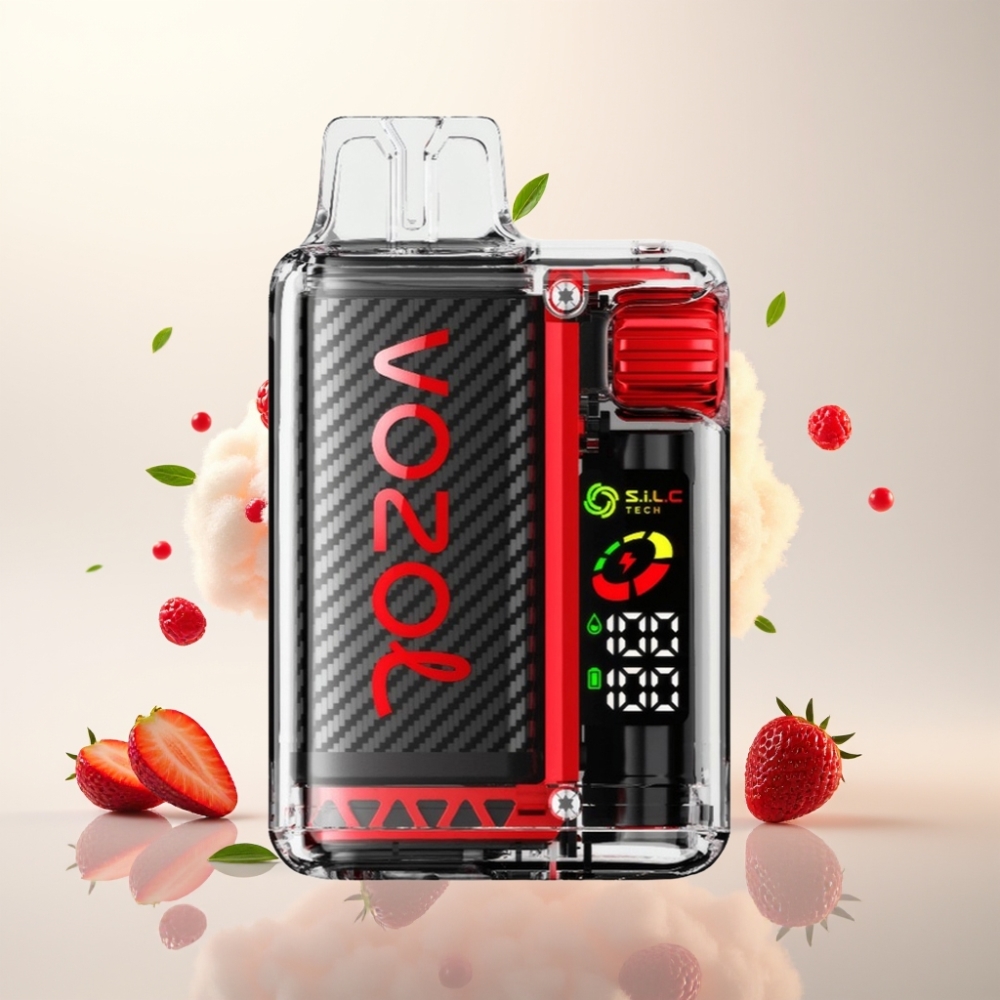 فوزول فيستا Vozol Vista 20000 نفخة - فراولة توت كرز - شاشة OLED، بطارية 650 مللي أمبير، 2% نيكوتين
